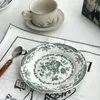Assiettes Vintage en céramique Rose, assiette européenne classique surglaçage gâteau Dessert thé de l'après-midi décoration de la maison vaisselle