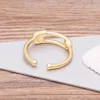 Wedding Rings AIBEF Original Design Brooch Paper Clip Gold Plated Ring Female Open Retro Adjustable Fashion Jewelry Exquisite Party Gift