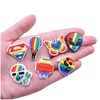Shoe Parts Accessories Wholesale Rainbow Croc Charms Fit For Clog Shoes And Wristband Bracelet Decoration Kids Teen Adty Party Gif Dhqpw
