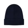 Berets Autumn And Winter Warm Men's Women's Outdoor Pure Color Knitted Hat Children's Cap