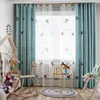Vorhang, Vorhänge im Wohnzimmer, Cartoon-Flugzeug, bestickt, für Kinder, Kinder, Jungen, Kinderzimmer, Verdunkelungsfenster-Behandlungsplatte