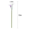 Fleurs décoratives 24 pièces Calla Lily artificielle pour bricolage Bouquet de mariage de mariée centres de table décor à la maison (violet en blanc)