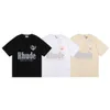2023 Nouveau T-shirt pour hommes North American High Street Brand Rhude Grand Prix Trendy Rice Lettering Women's Loose Short Sleeve Summer