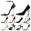 Designer Robe Chaussures Femmes Pompes Talon Aiguille Cuir Ouvert Toes Party 8 10 12 14 cm Mariage Noir Nude Chaud Rouge Brun Luxurys Designers P3Zu #