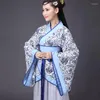 Stage Draag klassieke vrouwelijke volwassen nationaal kostuum China oude Hanfu etnische danskleding lange mouwen lange mouwen losse prinses ZH12004