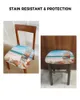 Chaves de cadeira Surfboard Beach Starfish Shell Seat Cushion Capas de jantar esticadas para casa para casa El Banquet Sala