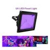 Projecteurs Uv Lumière Blacklight Haute Puissance 10W 20W 30W Projecteur Led Étanche Pour Articles De Fête Néon Glow In The Dark Fishing Aq Ot9E8