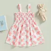 Girl Dresses Lovely Summer Born Baby Girls Easter Dresss Princess Print Sleeveless Bowknot Party Casual Clothes