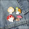 Broches Broches Personnalité Champignon Pins Ornements Grenouille Chat Hérisson Insigne De Modélisation Beaux Accessoires Cuisson Peinture Mode Versati Dhgej