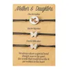 Länkarmband 3st Mother Daughter Card Hollow Farterfly-formad flätad sladd som önskar armbandsgåva D0LC