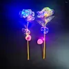 Dekorativa blommor ledde lysande rosor Simulering Rose Bouquet Artificial Glowing Valentine's Day Gift Birthday Wedding Party Decoration