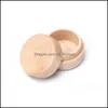 Jewelry Boxes Beech Wood Small Round Storage Box Retro Vintage Ring For Wedding Natural Wooden Case 136 U2 Drop Delivery Packaging Di Dh6Ev