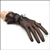 Пять пальцев перчатки Женская леди сетка с сетью сексуальной кружевной бахновой запясть