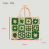 2023 Summer Bohemian Large Tote Bag Vintage Bamboo Handle Women Handbgs Square Knitted Hand Bags Trend Big Lady Shopper Purse 230129