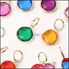 Charms 120 Pz / lotto 12 Colori Assortiti 12Mm Birthstone Charm Ciondolo Fit Glass Locket Bracciali Accessori Per Le Donne Drop Delivery Je Dhjs6