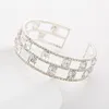 Braccialetto Europa e America Geometria Moda Donna Bracciale Abbellimento di cristallo Gioielli Polsino Strass Trendy all'ingrosso