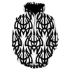 Men's Hoodies 2023 Fashion Comfortable Casual Long-sleeve Sweatshirt Hoodie 3D Print Black And White Plaid Vertigo Pullover