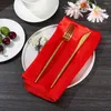 Table Napkin El Soft Linen Washable Dinner Napkins Cloth Wedding Solid Red