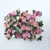 Decorative Flowers & Wreaths Plum Color Rose Dahlia Artificial Flower 60x40cm DIY Party Board Pink Romantic Wedding Decoration Background