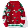 Men's Sweaters Christmas Men Red Crewneck Autumn Winter Fashion Clothing Jumper Pullovers Knitted Sweater Year Tops