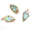 Pendant Necklaces Titanium Blue Quartz Crystal Arrow Pendants Arrowhead Jewelry Charms FindingsPendant Morr22