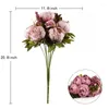 Decorative Flowers 1 Bouquet Silk Fake Flower Artificial Peony Tea Rose Camellia For DIY Home Garden Wedding Party Decoration Accessories