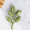 Brooches 2023 Vintage Plant Jewelry Leaf Plum Ginkgo Lavender Imitation Pearl Brooch Scarves Buckle Accessories