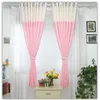 Curtain 2PCS Pastoral Style Lacework Pink Floral Princess Children Room Curtains Bedroom Short Cortinas Window Blackout