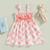 Mädchen Kleider Schöne Sommer Geboren Baby Mädchen Ostern Kleider Prinzessin Print Ärmellos Bowknot Party Casual Kleidung