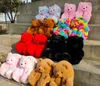 Pantofole Peluche Calde Scarpe da Casa Donna Teddy Bear Pantofole Morbido Peluche Casa Coperta Pantofola Signore Simpatico Cartone Animato Divertente Scarpe Femminili Calzature 0128V23