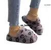 Slippers winter binnen bont slippers huis huis vol harige zachte pluizige pluche platform flats hiel non -slip luxe designer schoenen casual dames 0120v23