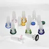 Rauchglasschalen grün blau 18 mm 14 mm 2 in 1 männliche Schüssel Stück Aschefänger für Wasserbongs Rohr