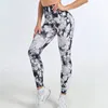 Yoga Outfit Tie Dye Leggings Set For Women 2Pcs Fitness Suit Sports Running Bra Seamless Tops Sexy Pants