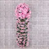 パーティーピンクウェディングホームデコレーションバレンタインデーシミュレーションウォールハンギングバスケットシルクのための装飾花バイオレット人工花
