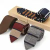 Bow Ties Sticked Mens Stick Leisure Triangle For Men Striped Neck Tie Formal Dress Classic Corbatas Woven Designer Cravat