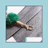 Keychains Lanyards Colorf Tassel Key Rings Handmade Handbag Accessories Personalized Bag Charm Pompom Keychain Women A127Z Drop De Dhhz4