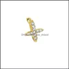 Anelli al naso Borchie Nasi finti Stud Cross Ring Diamond Inlay Naseclip Fashion Trend Nasal Clip Puntura Gioielli Ornamento Drop Deliver Dhta6