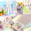 Storage Bags Gift Reusable With Handles Waterproof PVC Iridescent Tote Glossy Party Favor For Shopping Toiletries