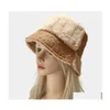 Skąpy brzeg kapelusze swobodne szwy kontrast kolor Faux futra zima dla kobiet ciepłe wiadro kapelusz mężczyźni fisherman czapki upuszczenie dostawy moda otbc9