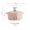 Bowls 800ml Cartoon Ceramic Noodle Bowl With Lid Student Creative Soup Home Two-ear Salad Pasta Cute