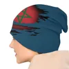 Basker marockanska trasiga marocko flagga mössa mössa unisex vinter varm motorhuv homme stickad hatt utomhus skallies mössor hattar för män kvinnor