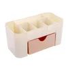 Storage Boxes Makeup Organizer Box Cosmetic Drawers Jewelry Display Desktop Container Double Layer Plastic Brush Holder