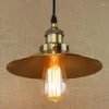 Pendant Lamps Retro Loft Style Vintage Industrial Lighting Edison Light Fixtures Golden Lampshade Lampen Nordic