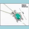 Bracelet Earrings Necklace Fashion Elegant Animal Turtle Shape Ancient Fine Charm Bracelet Jewelry Sets Drop Delivery Otjbn