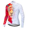 Racing Jackets 2023 Cycling Jersey Men Bike Fall MTB Bicycle Shirt Long Sleeve Road Blouse Top Spring Clothing Wolf White Zipper