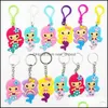 Key Rings Mermaid Pvc Keychain Cartoon Cute Keyring For Women Girls Kids Charm Chains Accessories Drop Delivery Jewelry Dhqi6