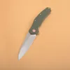 1Pcs G0115 Flipper Folding Knife 8Cr14Mov Satin Tanto Point Blade G10 with Stainless Steel Handle Ball Bearing Fast-opening EDC Pocket Knives