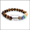 Pulseras con dijes Pulsera con cuentas de elefante Brazalete de yoga de piedra natural para mujeres Hombres Joyería hecha a mano Estiramiento B335S F Entrega de gota Dh9Bd