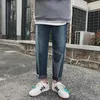Męskie dżinsy Patchwork Prosta moda w stylu Hongkongu luźne przycięte spodnie haremowe hip hop tatuse marka retro