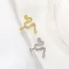 Brincos Brincos embutidos de zircão formato de cobra para mulheres cor de prata dourada em forma de jóia em forma de sconjuns de joalheria